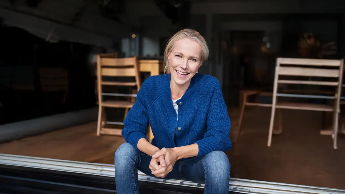 Berit Nordstrand looking at the camera
